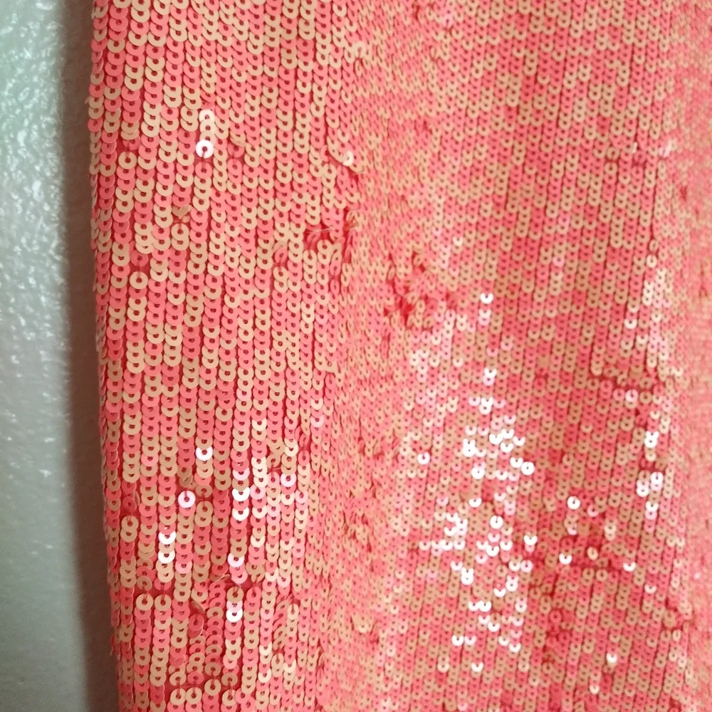 J. Crew Size S Pink Sequin Tank Top with Sleeveless Design and Rounded Neckline